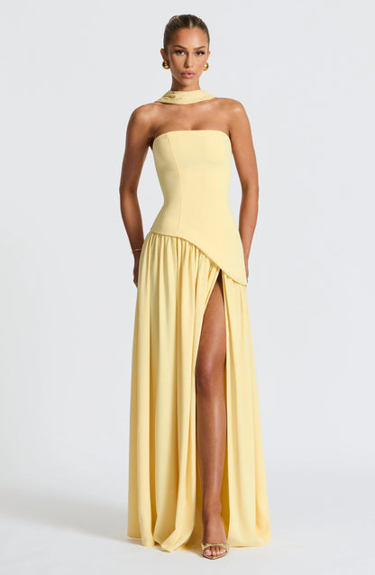 Luxe Corset Dress | Strapless, High Slit Wedding Guest Dress 8