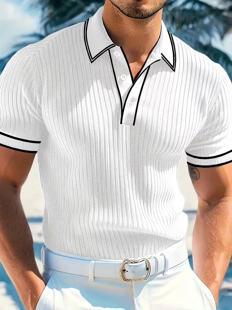 Luxe Leonard Polo Shirt | Color-Blocked, Lightweight, Breathable Fabric 2