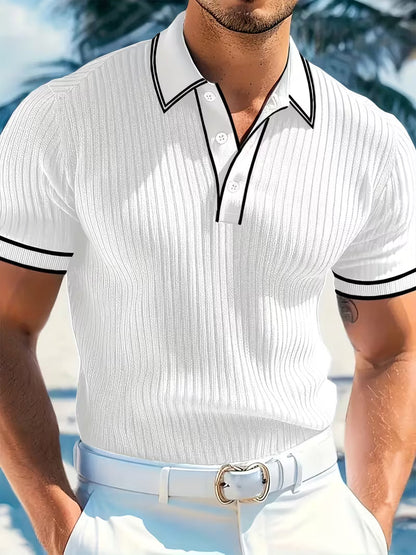 Luxe Leonard Polo Shirt | Color-Blocked, Lightweight, Breathable Fabric 2