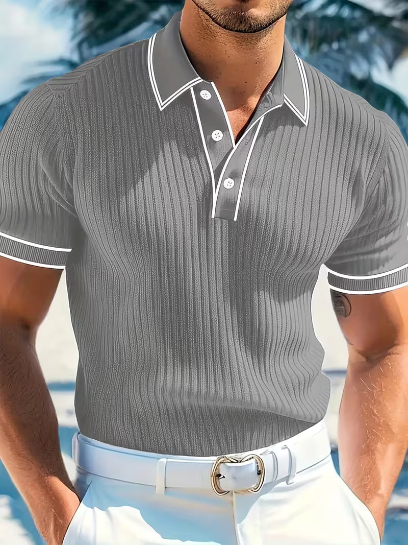 Luxe Leonard Polo Shirt | Color-Blocked, Lightweight, Breathable Fabric 3