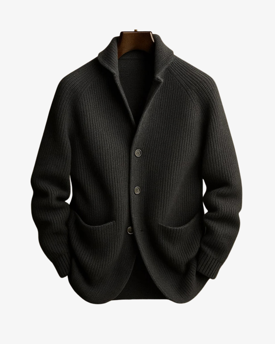 Lynx Black Cardigan | Button-Front Knit, Structured Fit 0