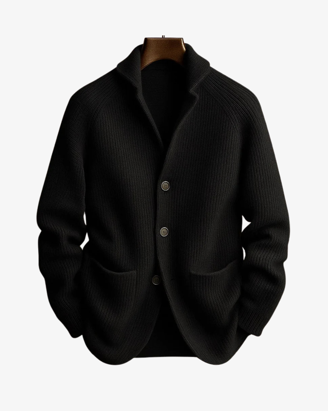 Lynx Black Cardigan | Button-Front Knit, Structured Fit 4
