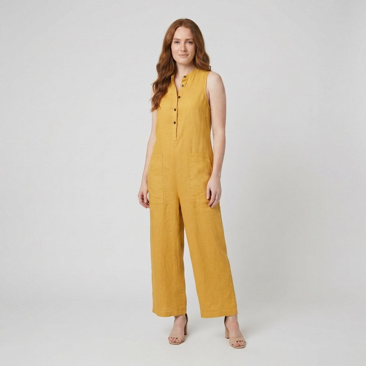 Mira Jumpsuit Women | Linen Blend, Elegant Sleeveless Design 1