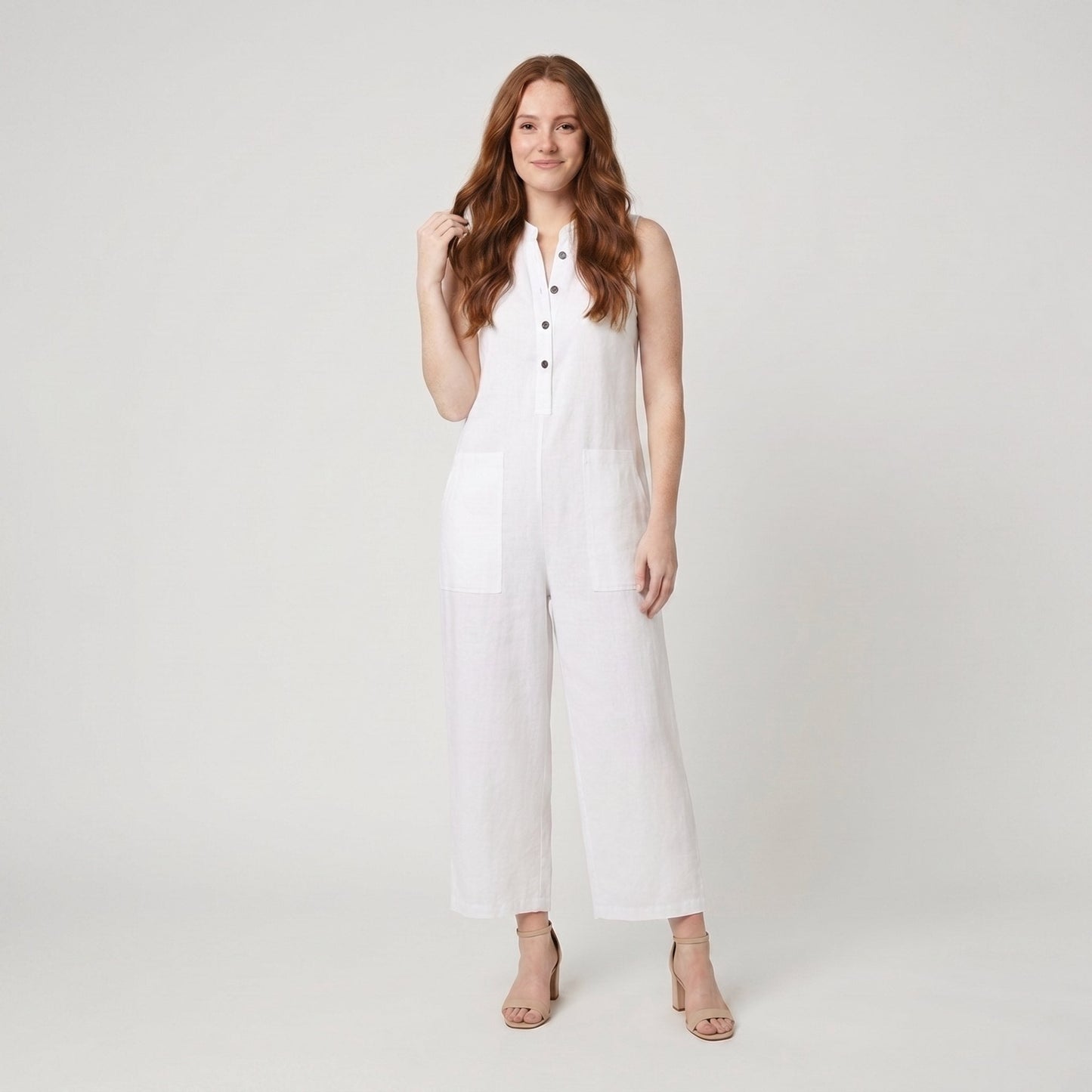 Mira Jumpsuit Women | Linen Blend, Elegant Sleeveless Design 2