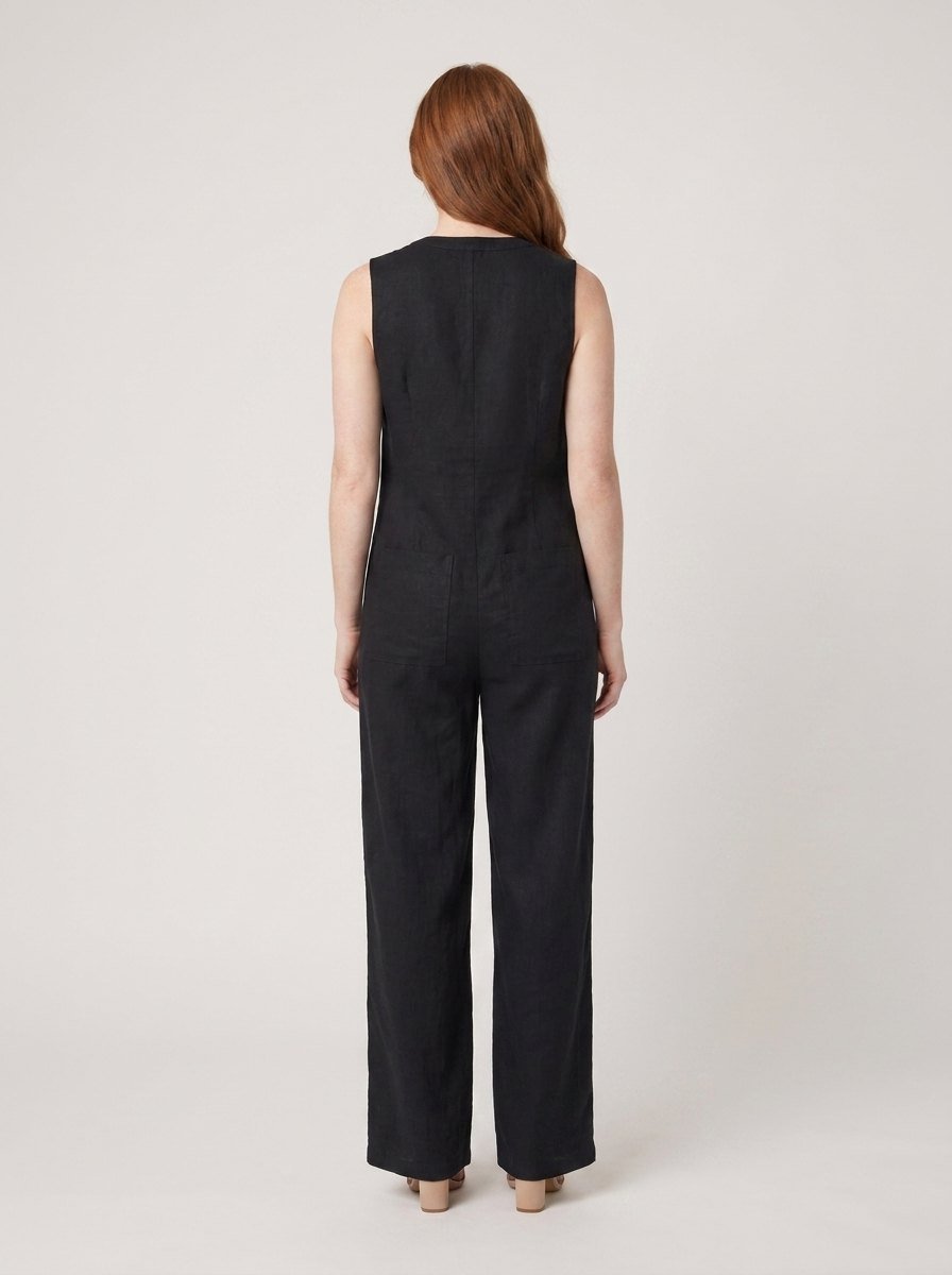 Mira Jumpsuit Women | Linen Blend, Elegant Sleeveless Design 4
