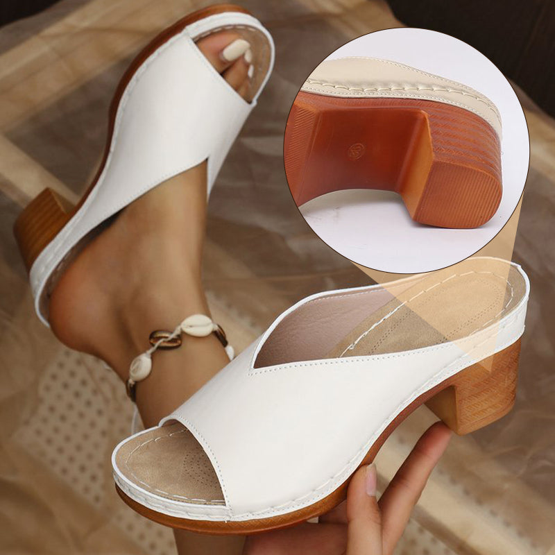 Mira Mules | Chunky Heel, Open-Toe Design, Cushioned Sole 0