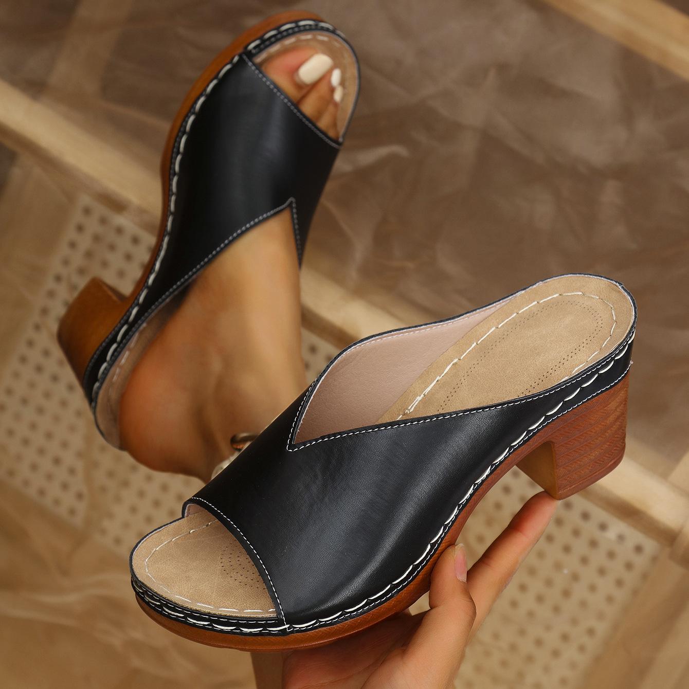 Mira Mules | Chunky Heel, Open-Toe Design, Cushioned Sole 10