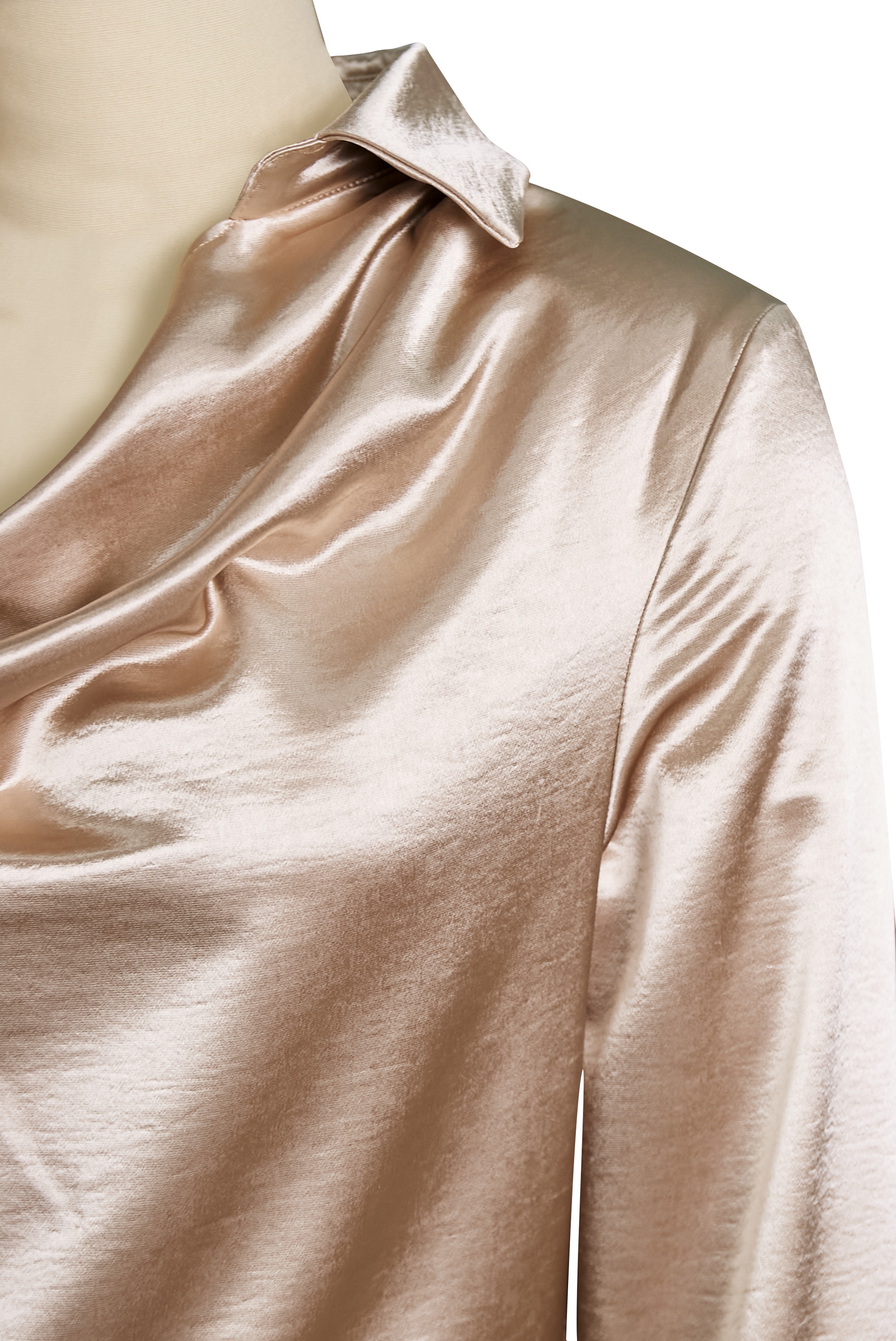 Mira Women's Blouse | Premium Satin, Draped Neckline, Plus Size Available 8