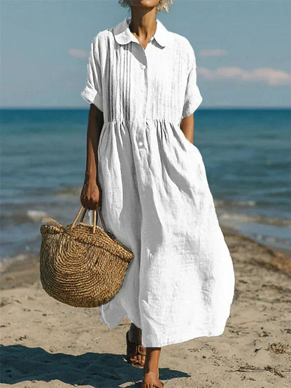 Mira Women's Dress | Breathable Cotton, Midi Length Summer Dress 0