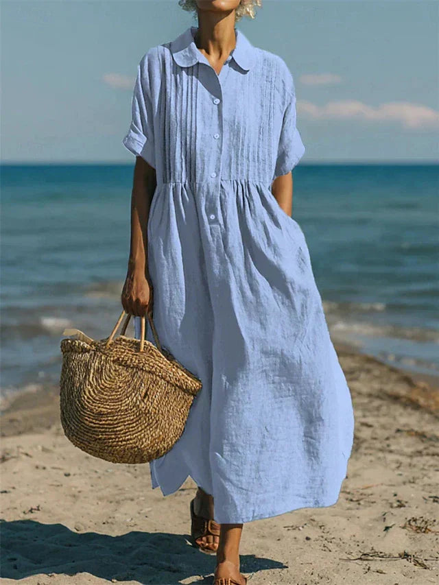 Mira Women's Dress | Breathable Cotton, Midi Length Summer Dress 1