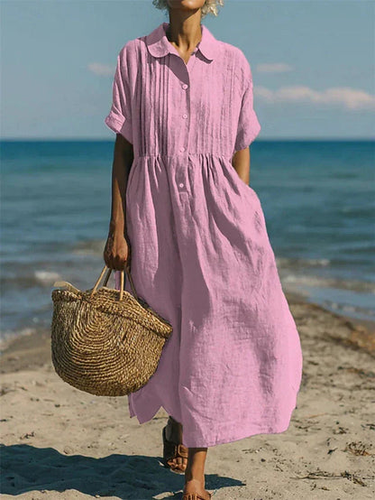 Mira Women's Dress | Breathable Cotton, Midi Length Summer Dress 3