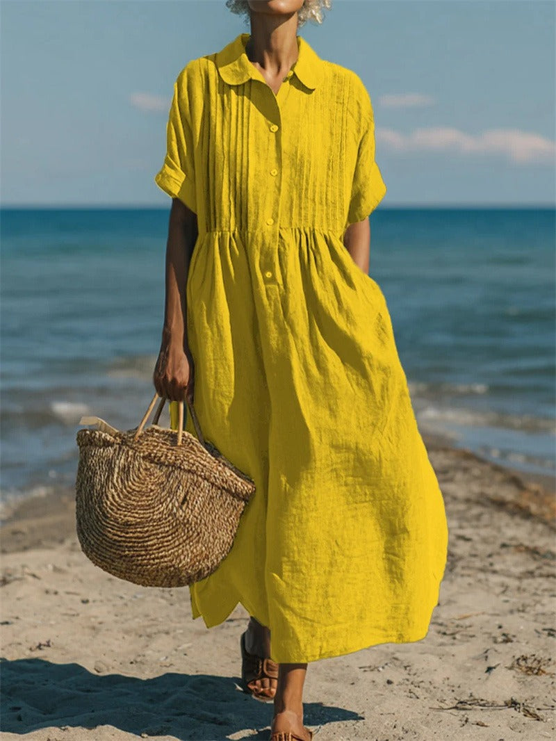 Mira Women's Dress | Breathable Cotton, Midi Length Summer Dress 6