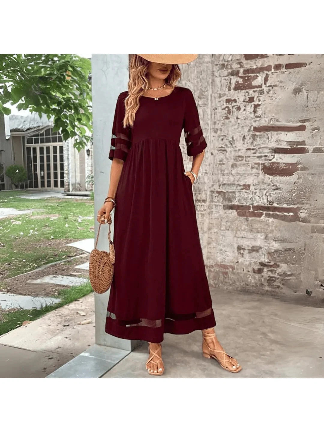 Nadia Midi Dress | Elegant Flattering Silhouette, Tummy Coverage 4