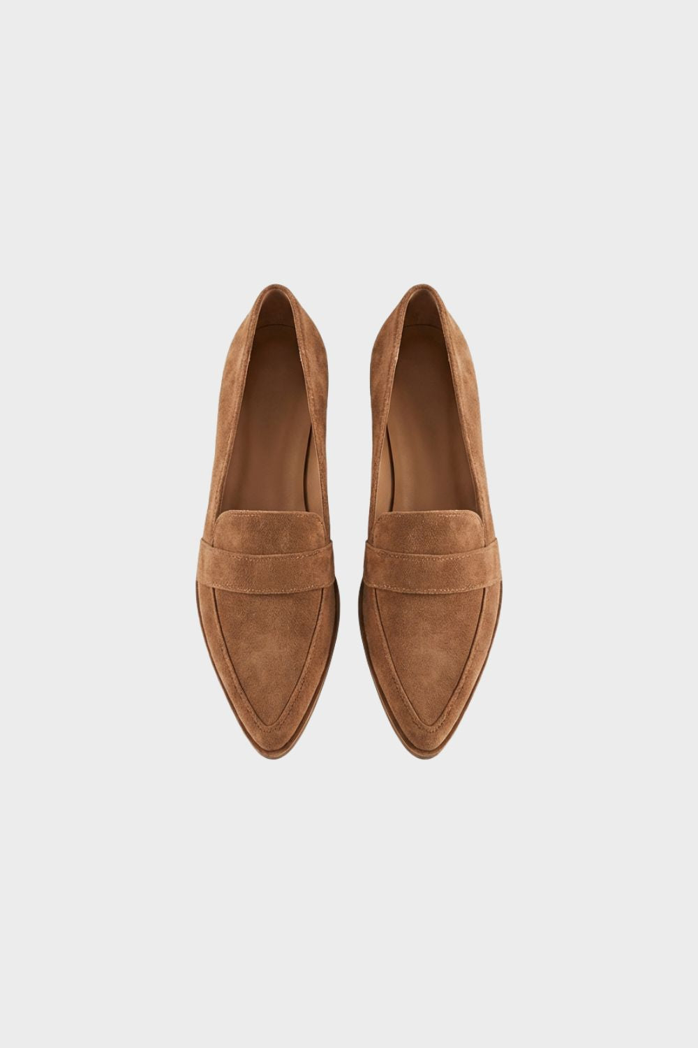 Nina Penny Loafers | Soft Suede, Pointed Toe, Small Block Heel, Black 0