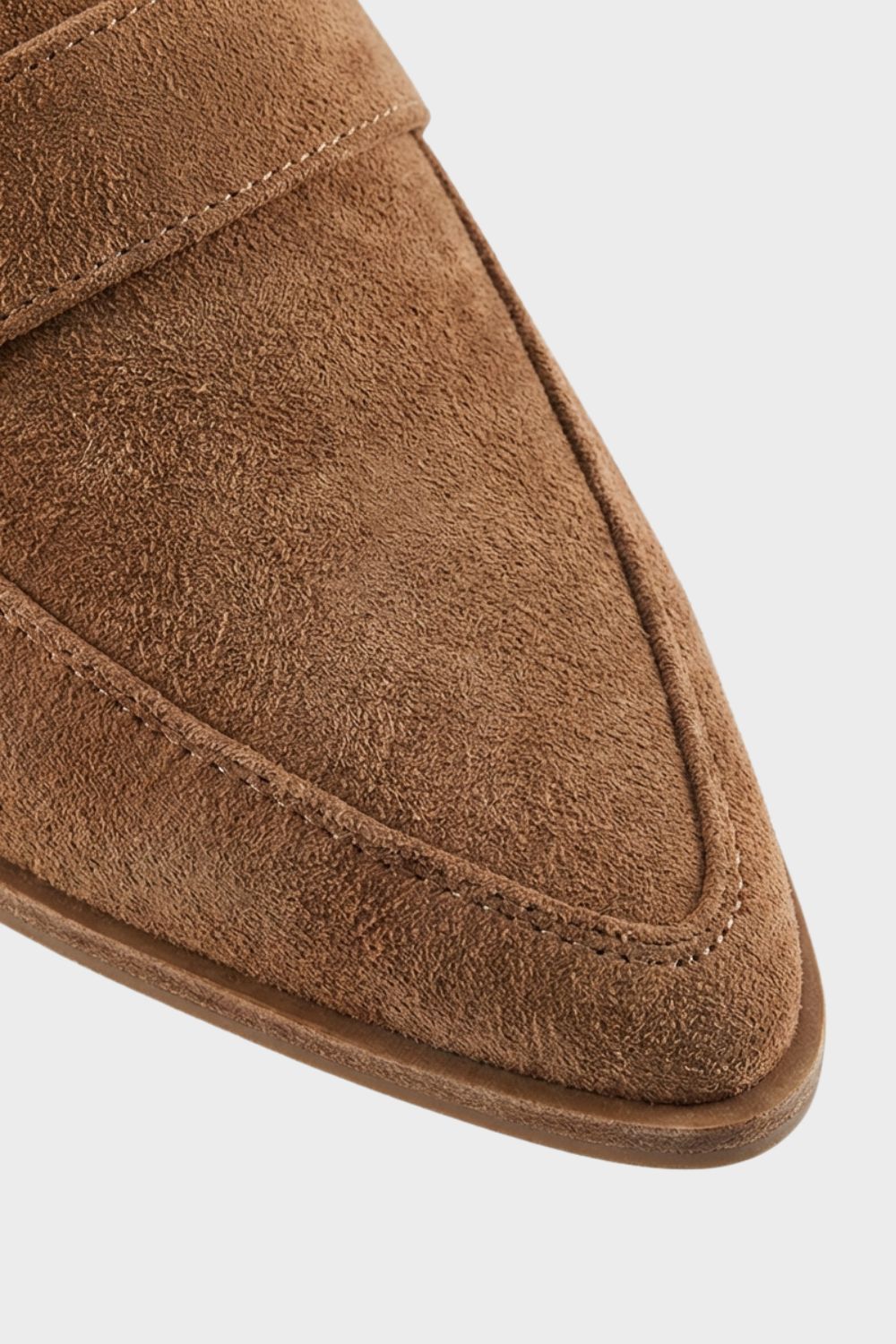 Nina Penny Loafers | Soft Suede, Pointed Toe, Small Block Heel, Black 1