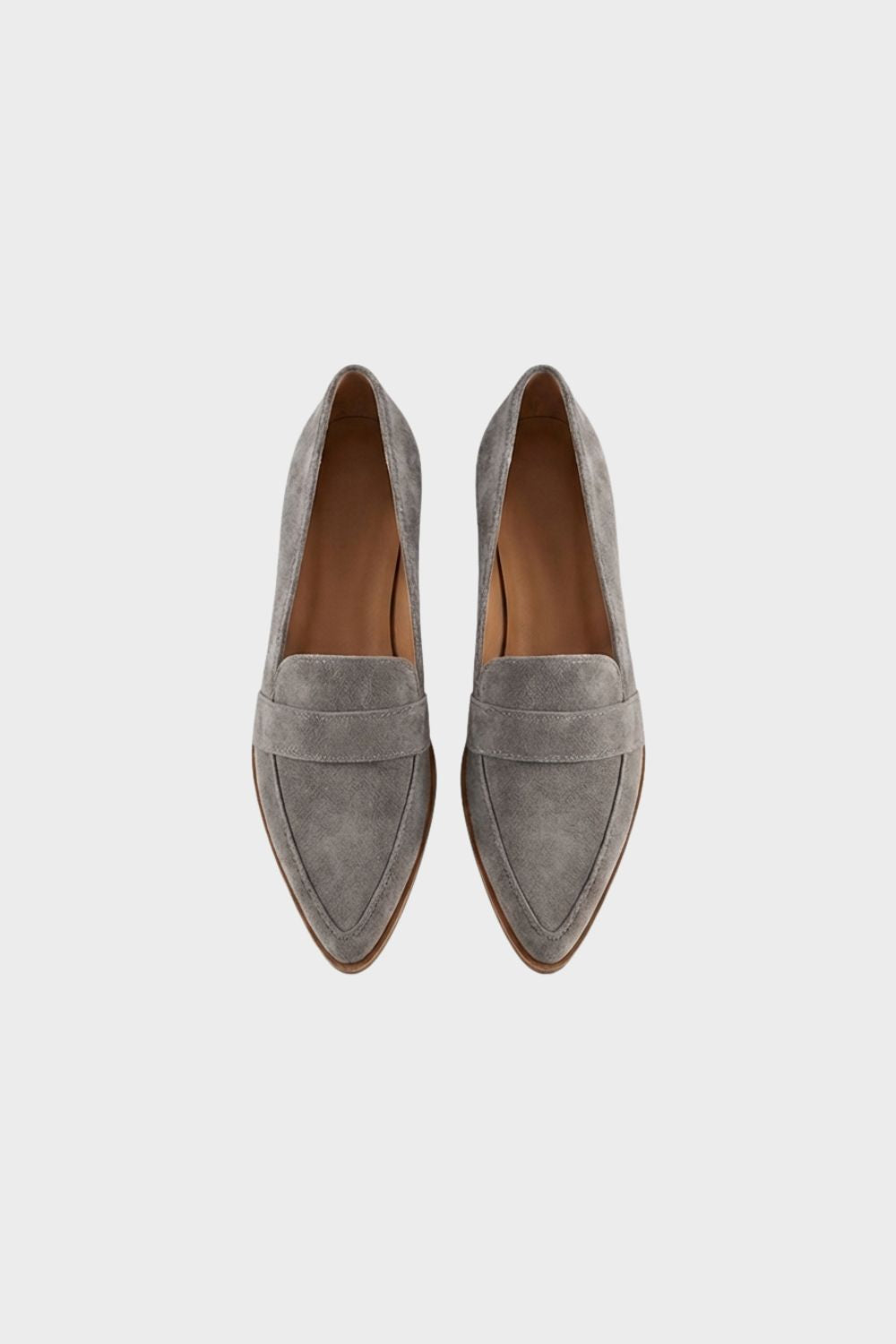 Nina Penny Loafers | Soft Suede, Pointed Toe, Small Block Heel, Black 4