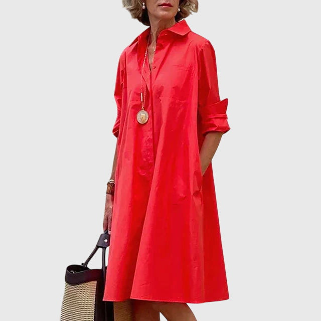 Pace Midi Dress | Relaxed Fit with Pockets, 100% Polyester 0