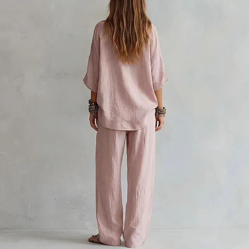 Pavla Co-Ord Set | Off-Shoulder Top & Wide-Leg Trousers for Women 1