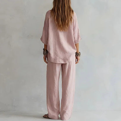Pavla Co-Ord Set | Off-Shoulder Top & Wide-Leg Trousers for Women 1
