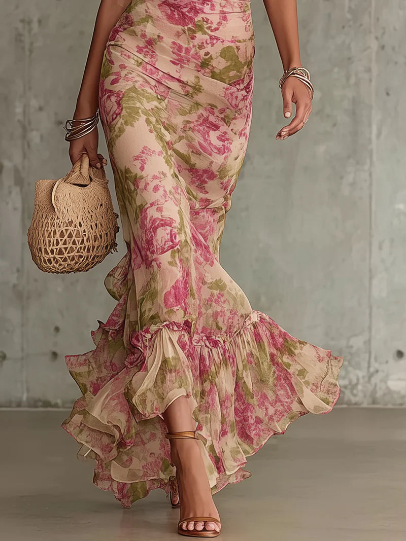 Rhea Floral Maxi Dress | Vintage Rose Print, Puff Sleeves 2