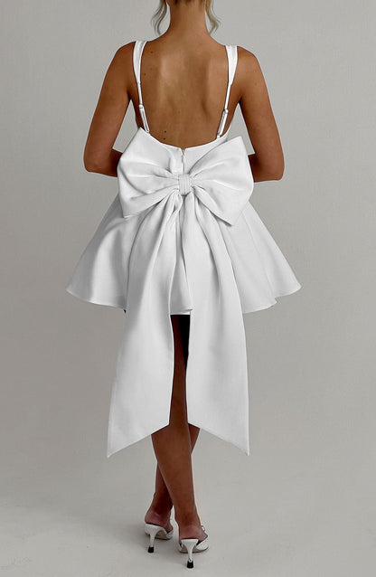 Riviera Mini Dress | Elegant Ivory Wedding Guest Dress 3