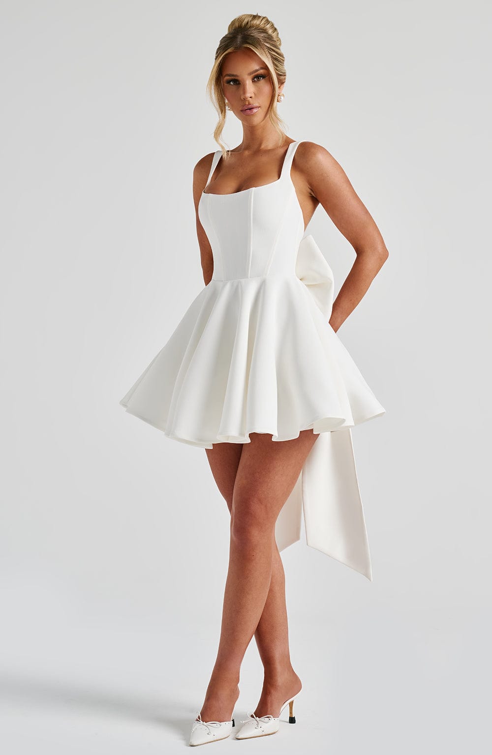 Riviera Mini Dress | Elegant Ivory Wedding Guest Dress 4