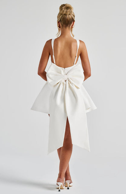 Riviera Mini Dress | Elegant Ivory Wedding Guest Dress 6
