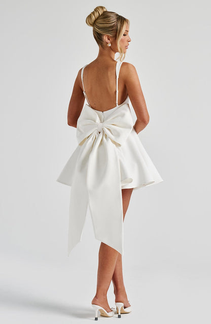 Riviera Mini Dress | Elegant Ivory Wedding Guest Dress 8