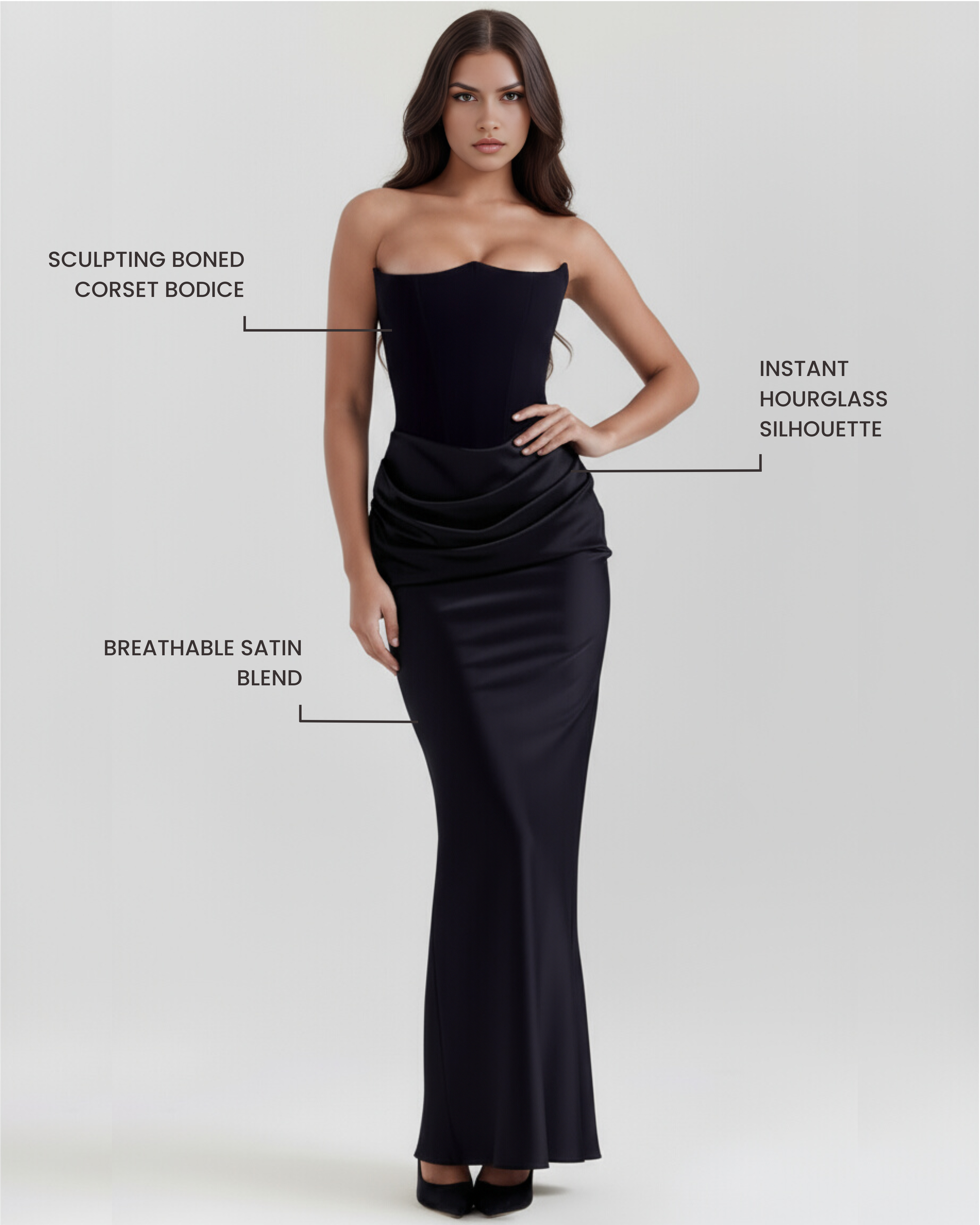 Rosa Corset Dress | Elegant White Long Dress for Women, Perfect for Parties 1