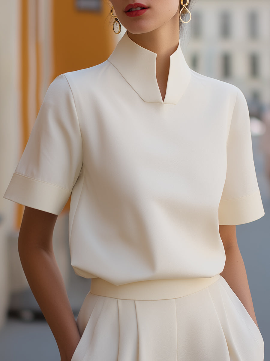 Sera White Blouse | Structured Minimalist Design, Plus Size Available 0