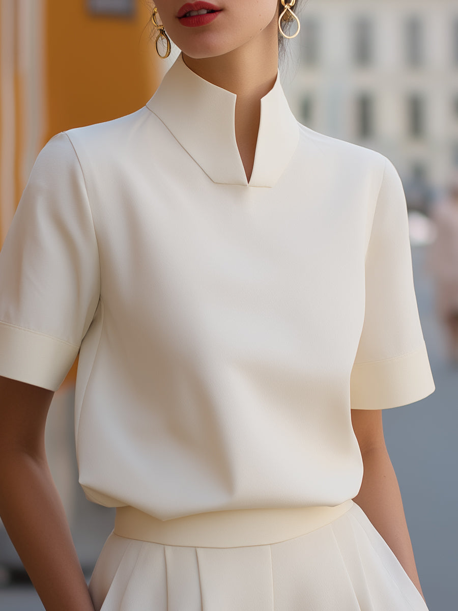Sera White Blouse | Structured Minimalist Design, Plus Size Available 2