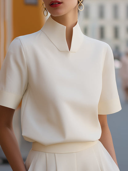 Sera White Blouse | Structured Minimalist Design, Plus Size Available 2