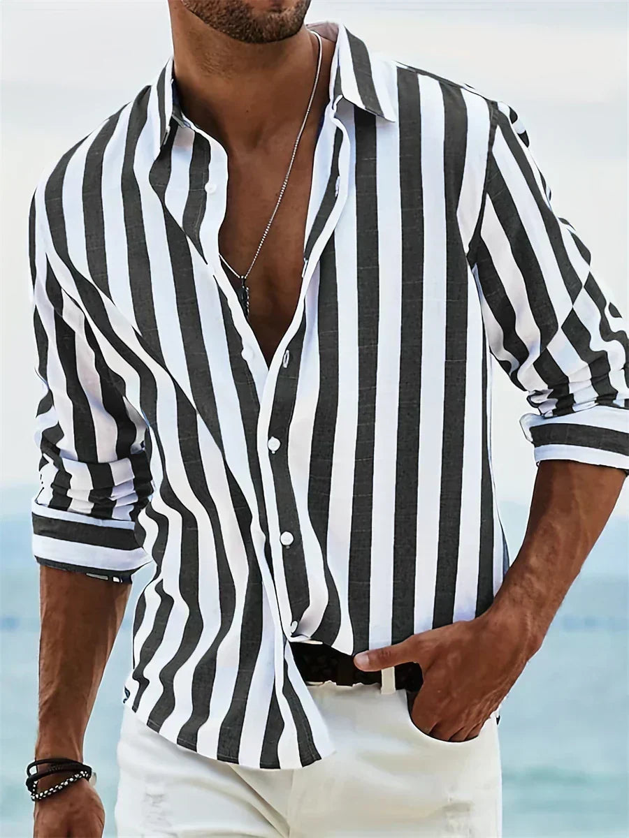 Sierra Men's Shirt | Lightweight Striped Summer Wear 4