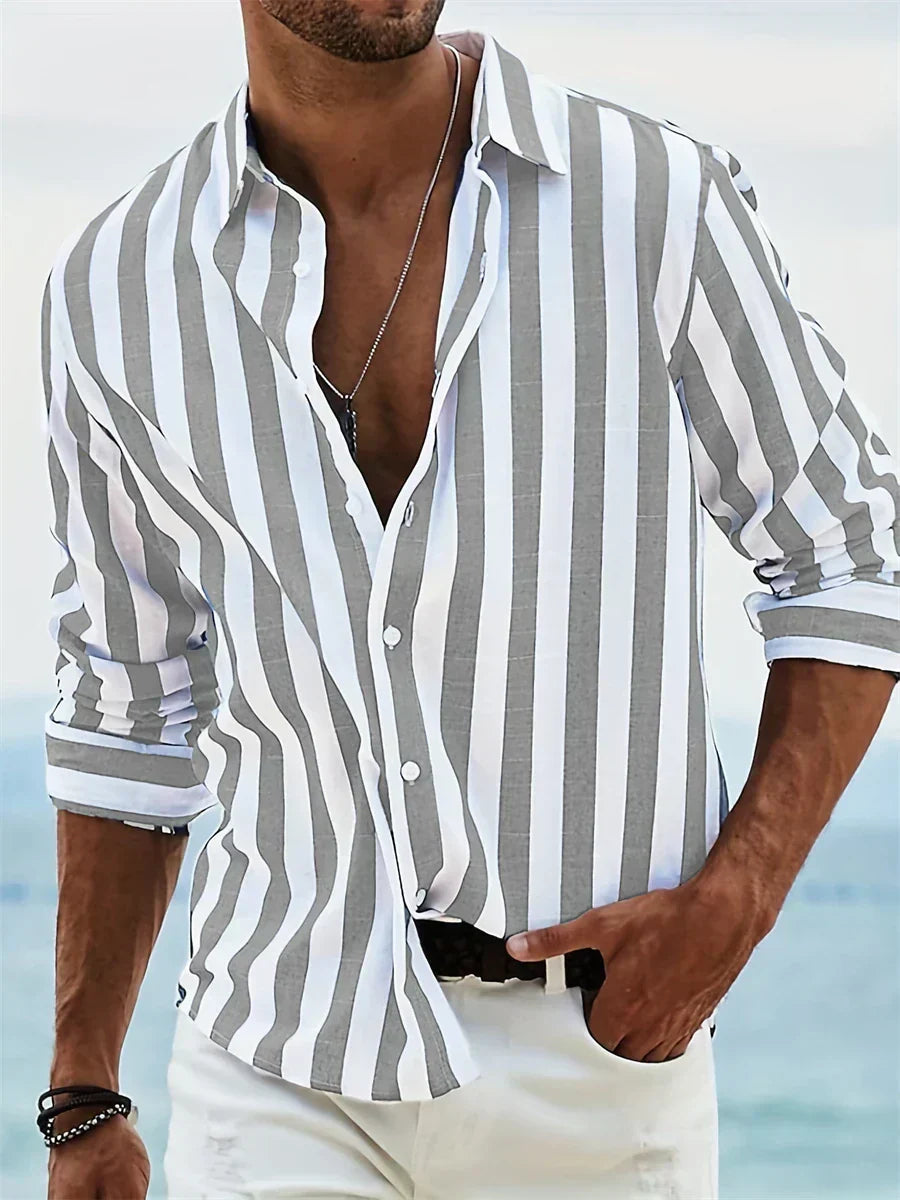 Sierra Men's Shirt | Lightweight Striped Summer Wear 5