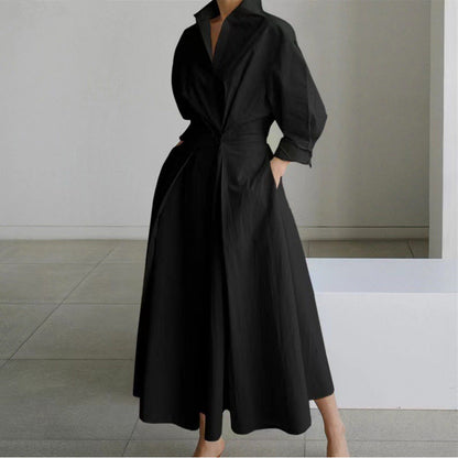 Sofia Maxi Dress | Elegant White Front Wrap, Collared Design for Women 1