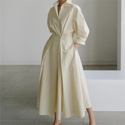 Sofia Maxi Dress | Elegant White Front Wrap, Collared Design for Women 2