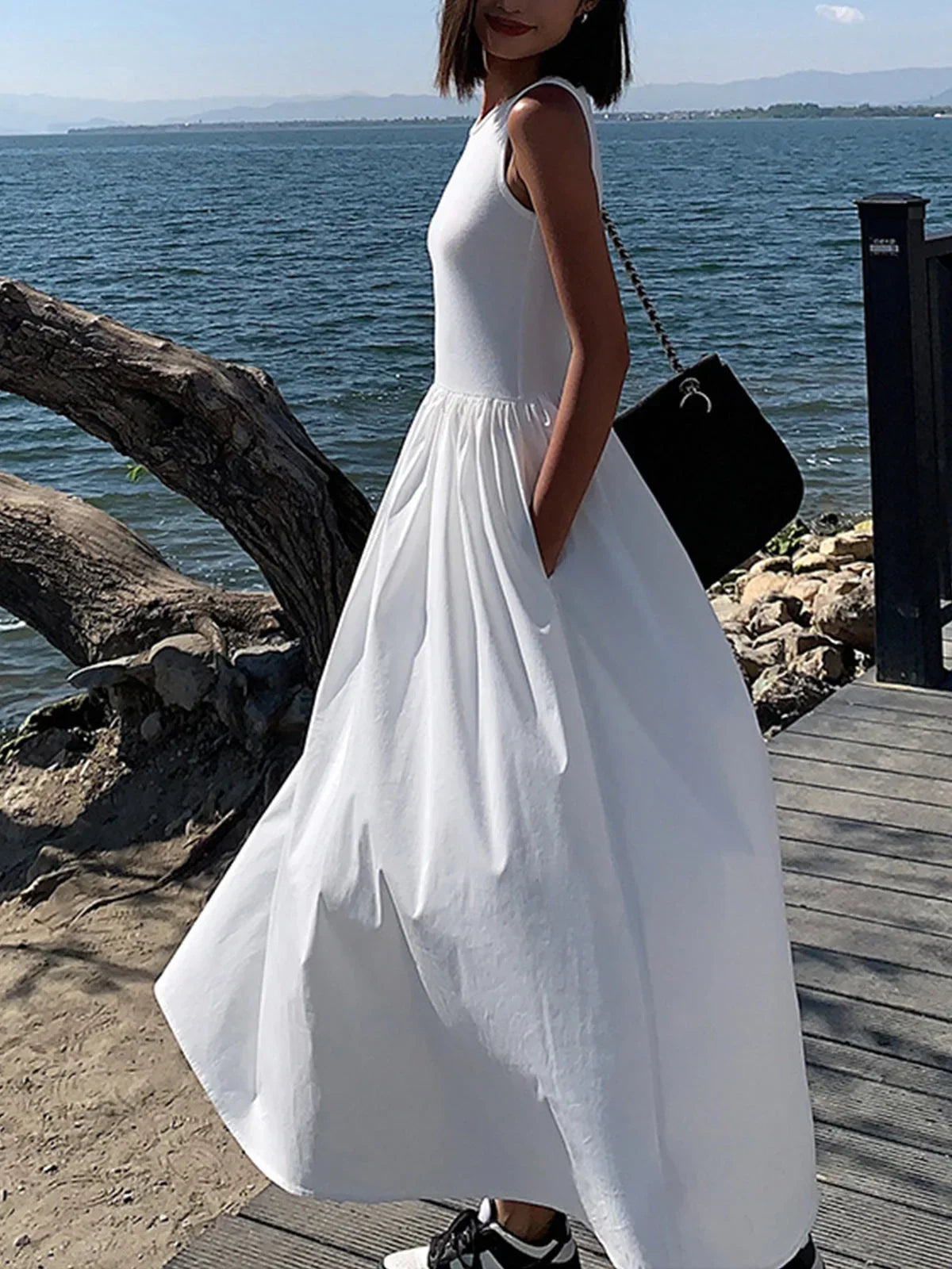 Soleil Midi Dress | Sleeveless, Soft Fabric Summer Dress 5
