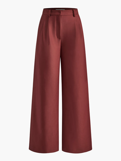 Soleil Wide Leg Pants | Woven Polyester Blend, Regular Fit Women’s Palazzo Trousers 15