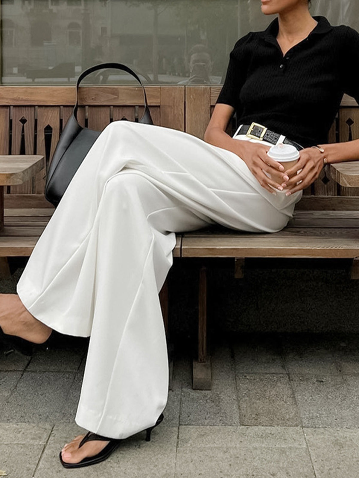 Soleil Wide Leg Pants | Woven Polyester Blend, Regular Fit Women’s Palazzo Trousers 2