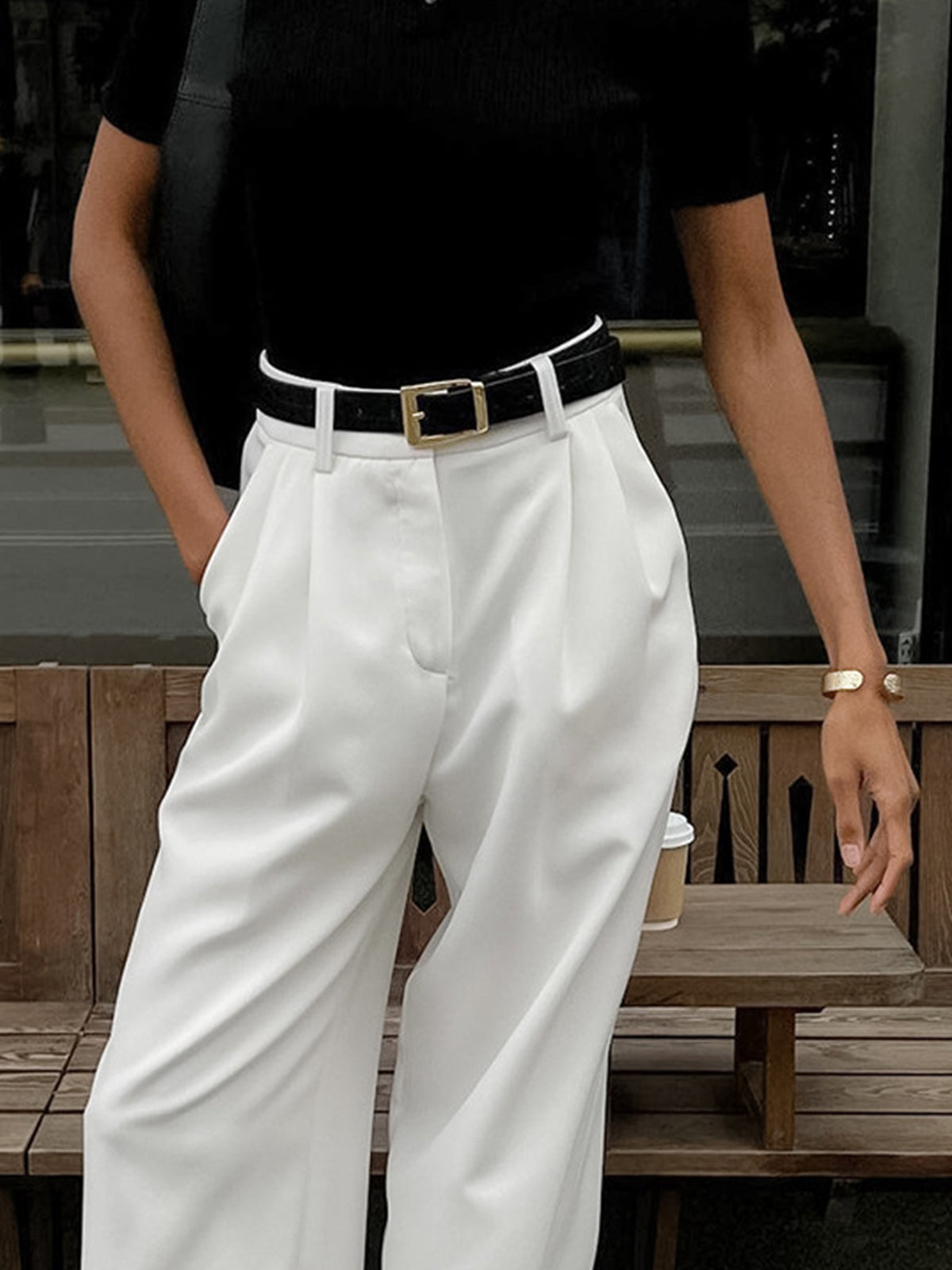 Soleil Wide Leg Pants | Woven Polyester Blend, Regular Fit Women’s Palazzo Trousers 3