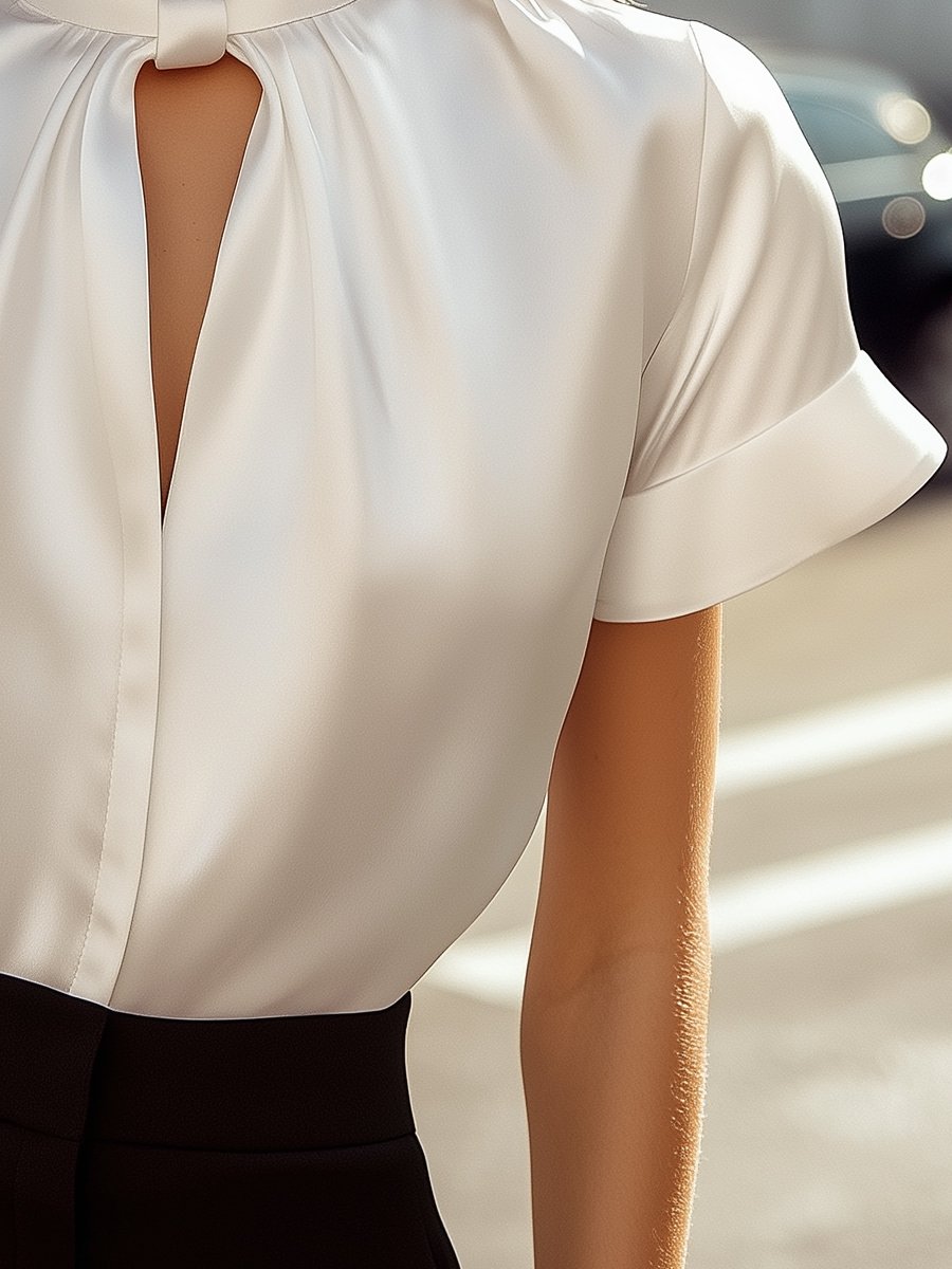 Sophie Blouse | Satin, Keyhole Neckline, Elegant Design for Women 2