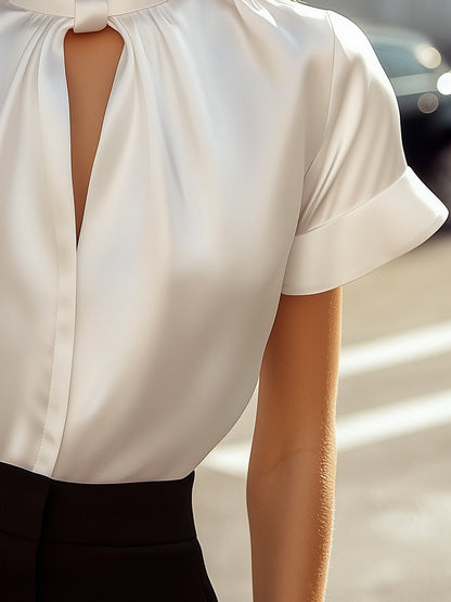 Sophie Blouse | Satin, Keyhole Neckline, Elegant Design for Women 2
