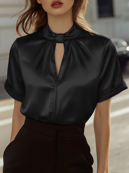 Sophie Blouse | Satin, Keyhole Neckline, Elegant Design for Women 4