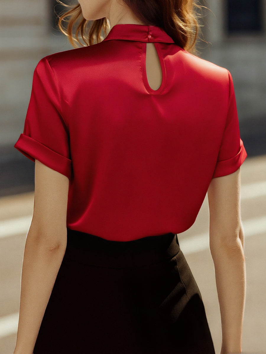 Sophie Blouse | Satin, Keyhole Neckline, Elegant Design for Women 7