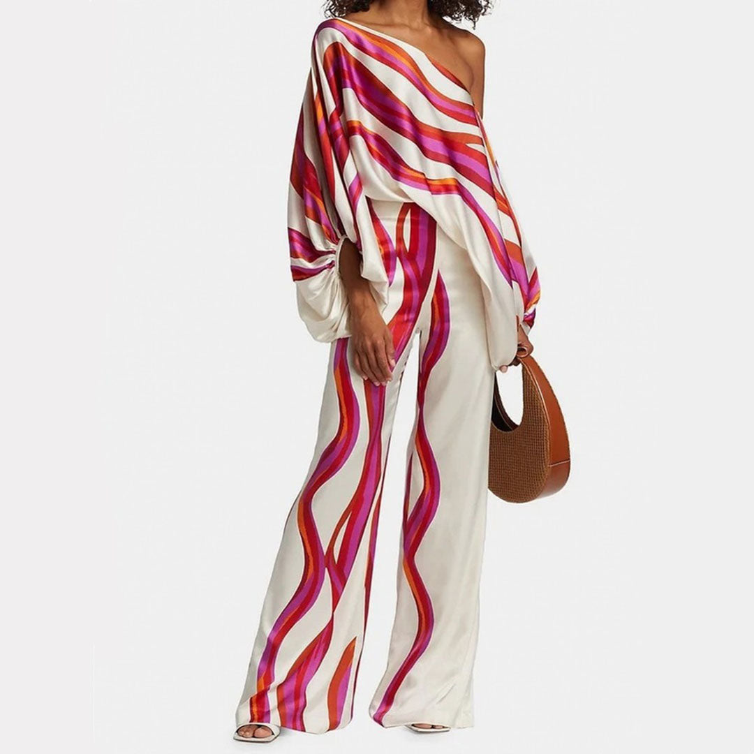 Sora Women's Summer Set | Chic Two-Piece Design, Off-Shoulder Lantern Sleeves 0