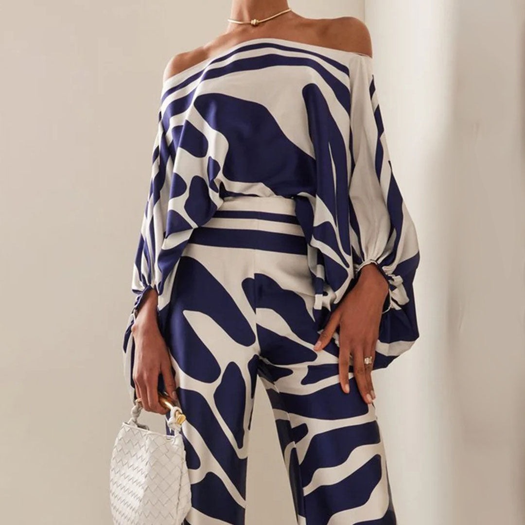 Sora Women's Summer Set | Chic Two-Piece Design, Off-Shoulder Lantern Sleeves 2