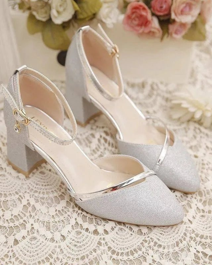 Liora Block Heel Shoes | Elegant Ankle Strap for Women