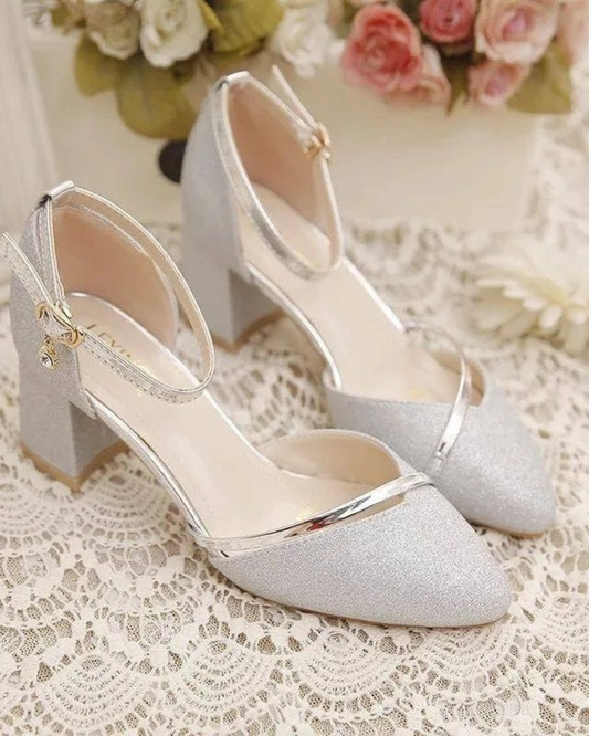 Liora Block Heel Shoes | Elegant Ankle Strap for Women