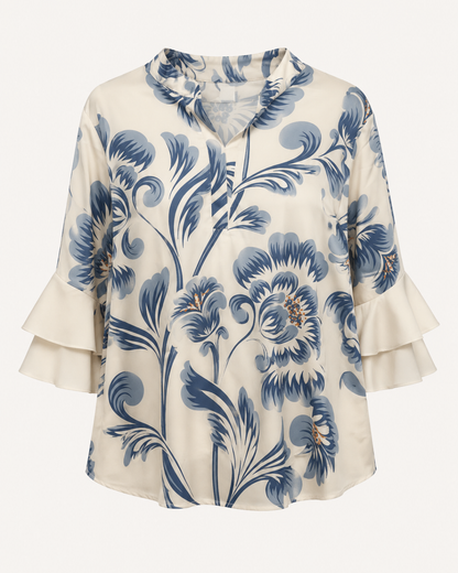 Jade Women's Blouse | Elegant Patchwork Design, Soft Breathable Fabric