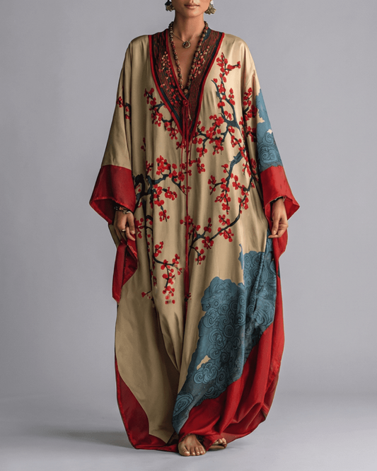 Vera Maxi Dress | Floral, Batwing Sleeve, Comfortable Silhouette